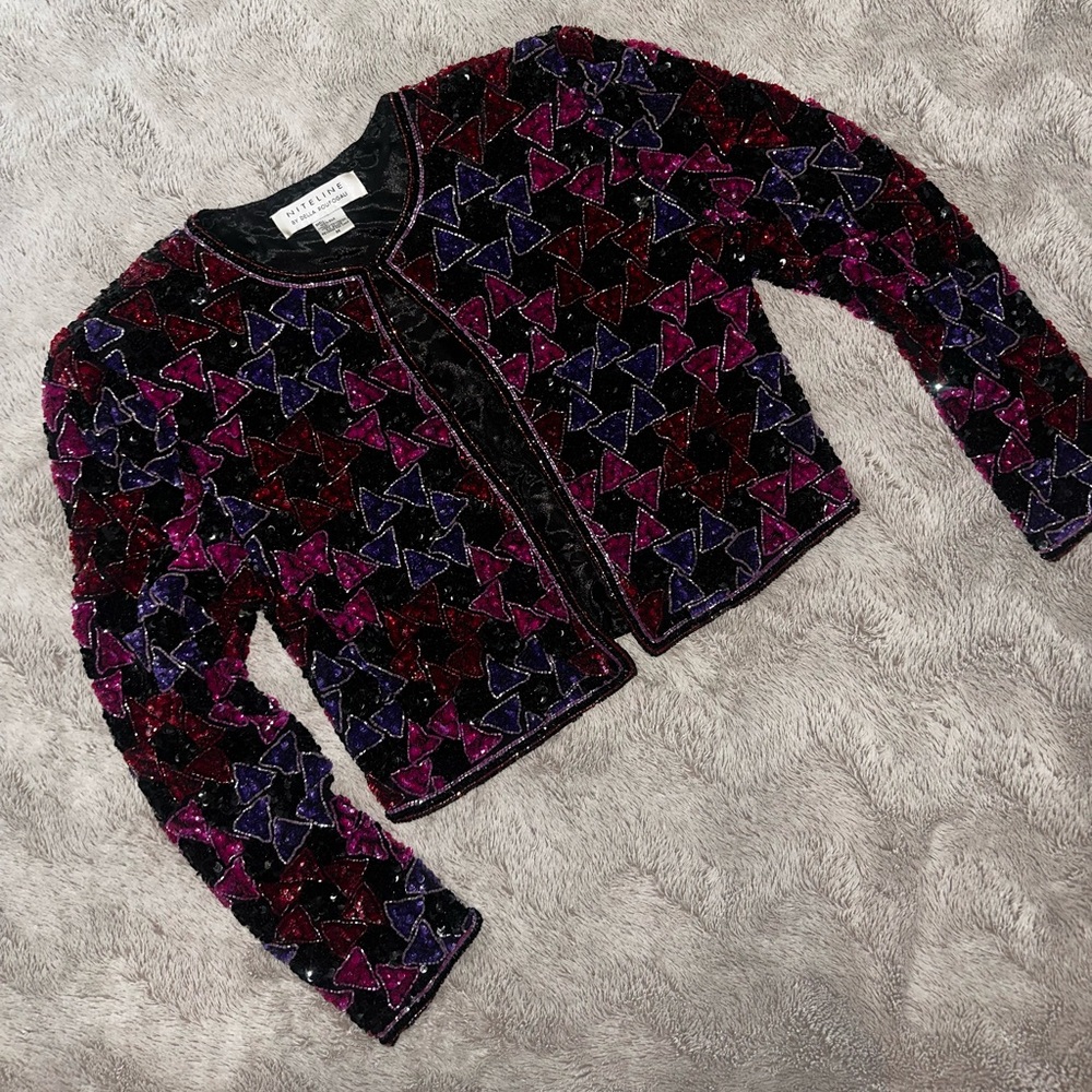 Multicolor Geometric Sequine Jacket Niteline - image 2